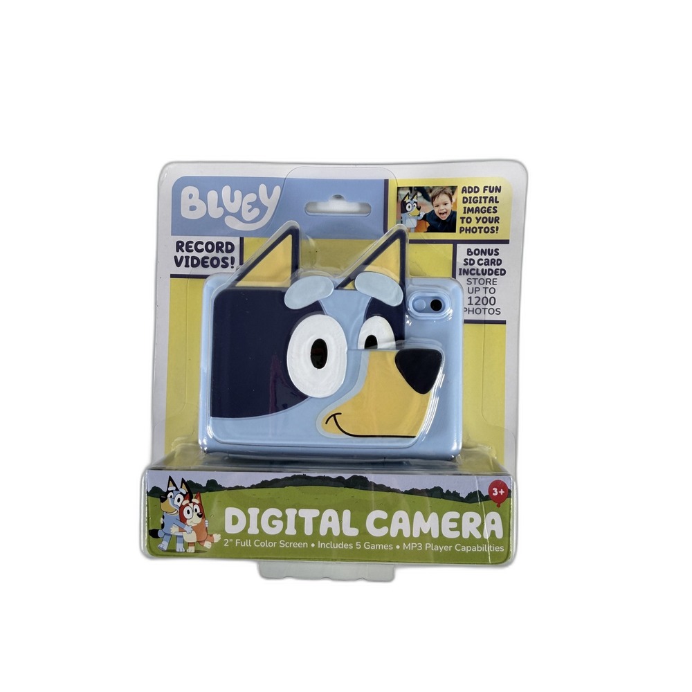 Bluey Kids Digital Camera Video Recorder MP3 Player Blue SD Card Included NEW